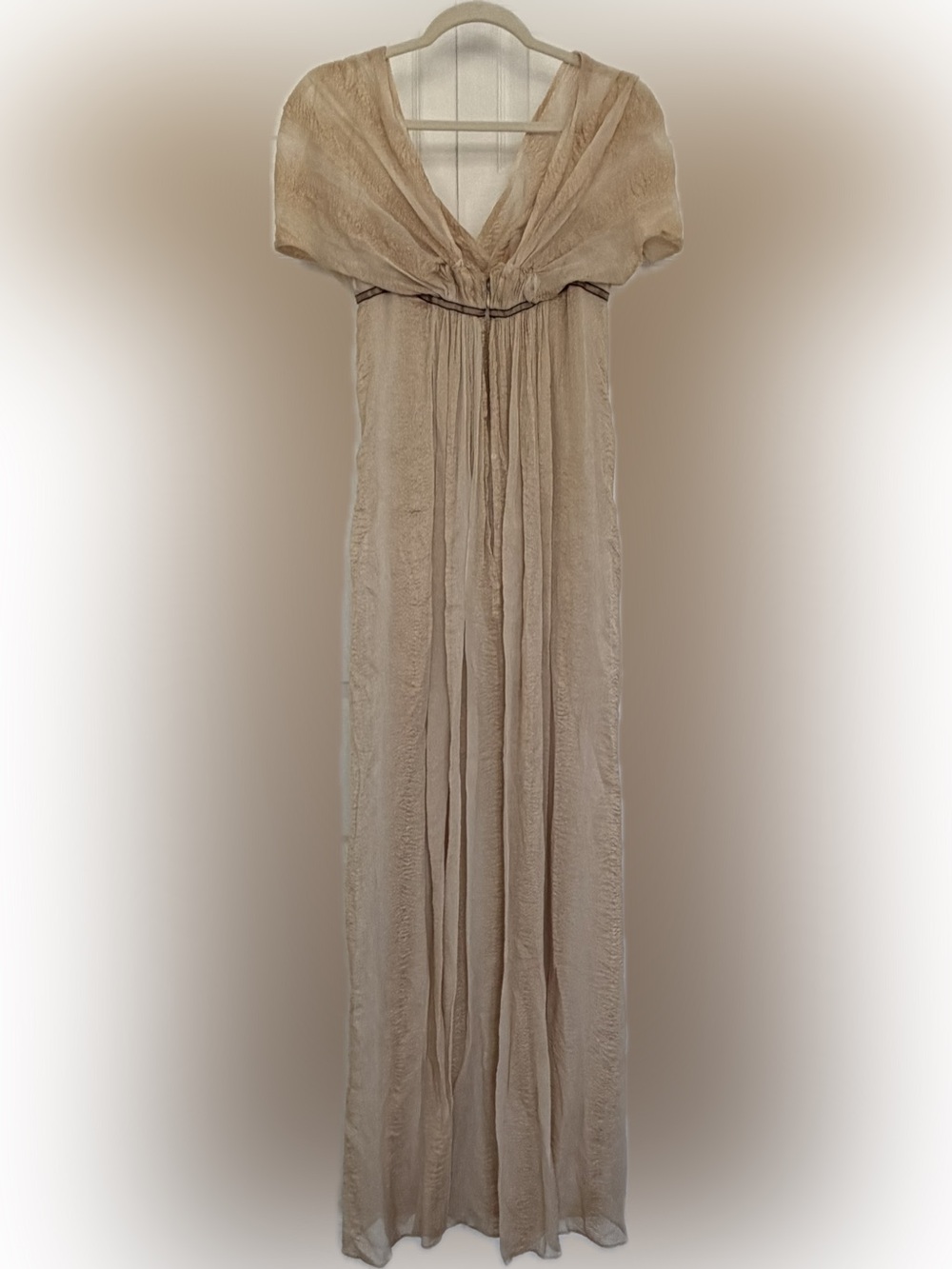 Carolina Herrera Cream Maxi Dress with corset size 0 - Picture 3 of 16